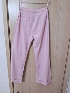 Pink Solid Bootcut Trouser