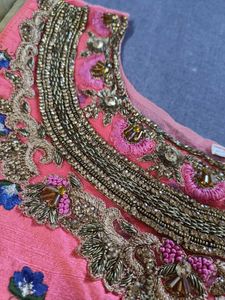 Pink Shade Gown With Net Dupatta