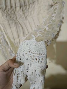 Floral Sheer Sleeve Sweater