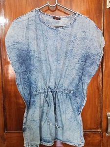 Denim Look Tunic Top