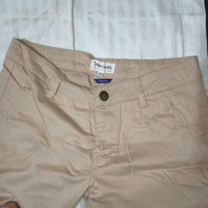 Beige Trousers Slim Fit For Women