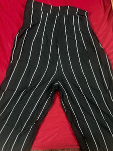 Striped Tie Crop Top and Pant Coord Set