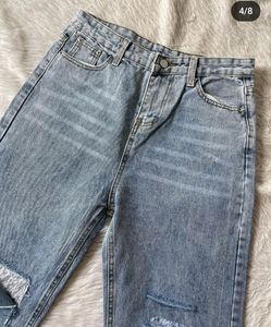 High waisted denim jeans