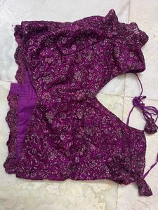 Purple Floral Lehenga Choli Set