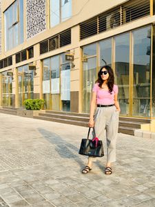 H&M highwaisted grey trouser