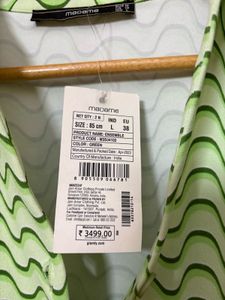 Wavy Green Flared Pants