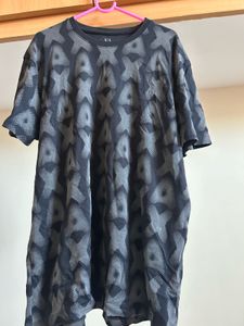 Armani Exchange Black Patterned T-Shirt - L