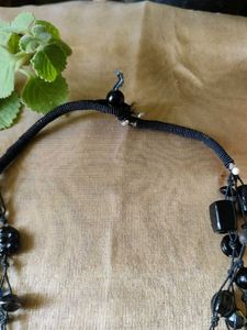 Black Beaded Statement Necklace