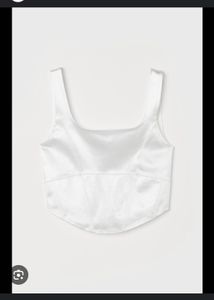 H&amp;M Original White Corset Tank