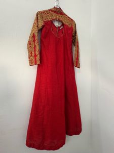 Red Embroidered Kurta Set