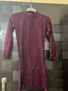 Maroon Kurta with Embellishments