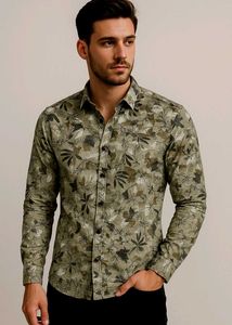 Green Floral Print Shirt (M Size)