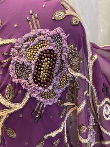 Elegant Purple Embroidered Saree