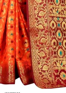 fine wear Cotton silk Multicolor sarees.
