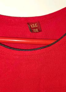 Red Embellished Kurti Set