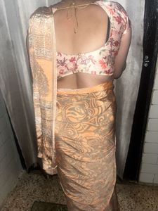 Beautiful crepe saree with blouse