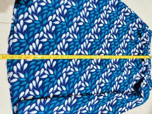 Simple Blue Below Knee Skirt