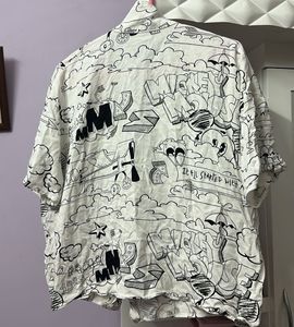 Mickey Mouse Doodle Print crop Shirt