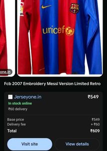 Barcelona Football Jersey (Messi )