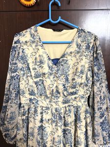 Blue Floral Print Maxi Dress(silver Butis)