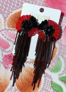 Red Contemporary Drop Earrings🔴