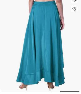 Women Regular Fit Blue Creepe Trousers