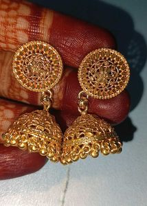 Gold Jhumka Earrings