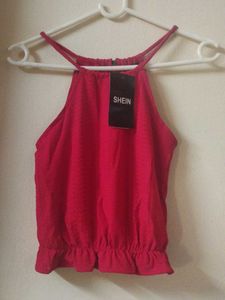 Shein Red Halter Top