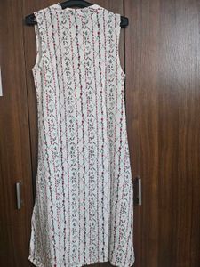 Off White Red Floral A Line Dress
