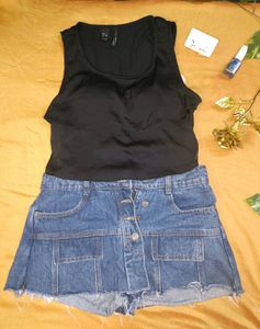Black Satin Top
