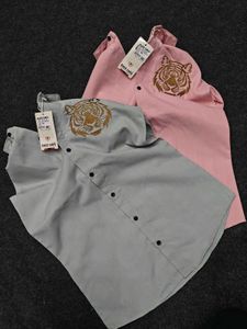 Embroidered Tiger Shirt - 10+ Colour  Size-M L Xl