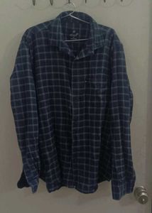 Navy Plaid Long Sleeve Shirt