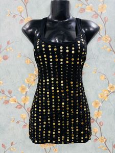 Sparkly Black & Gold Tank Top