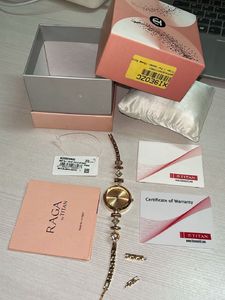 Titan Raga-Elegant Rose Gold Beaded Watch