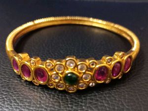 Gold Color Bangle with Stones