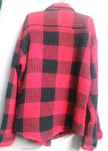 Red &amp; Black Waffle Plaid Overshirt