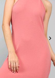 Coral Halter Bodycon Dress