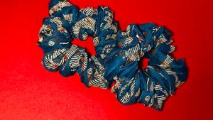 Beautiful  Purple, Blue , And Grey Scrunchies