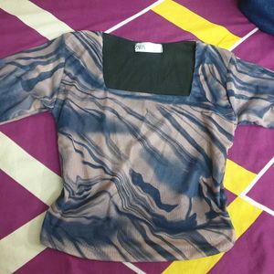 Zara Marble Print Top