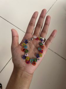Flower Beaded Jewelry Set handmade