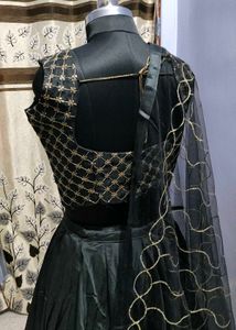 Black Golden Lehenga