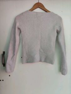 Light Grey Knit Long Sleeve Top