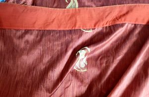 Brown Semi Raw Silk Saree 5.6m