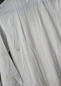 White Chikankari Long Dress