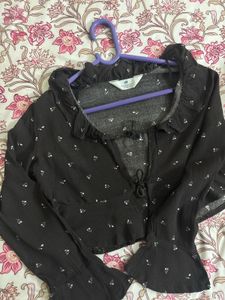 Floral Ruffle Crop Top/Jacket