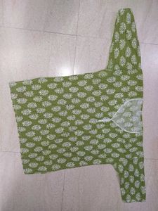 Green Printed Kurta
