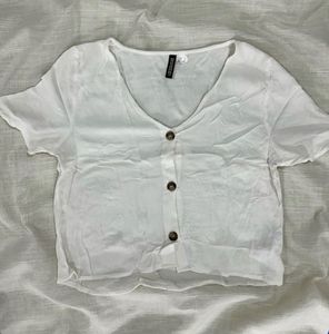White Button-Up Top