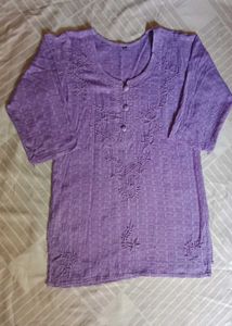 Purple Embroidered Top