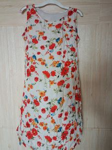 White Floral Women Dress