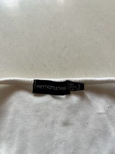 White Cutout Long Sleeve Top